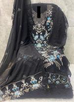 Georgette Black Festival Wear Embroidery Work Pakistani Suit
